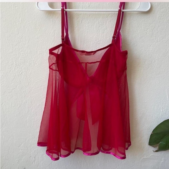 Victoria Secret Sheer Babydoll Red with Pink Details Extra Small - Picture 9 of 9